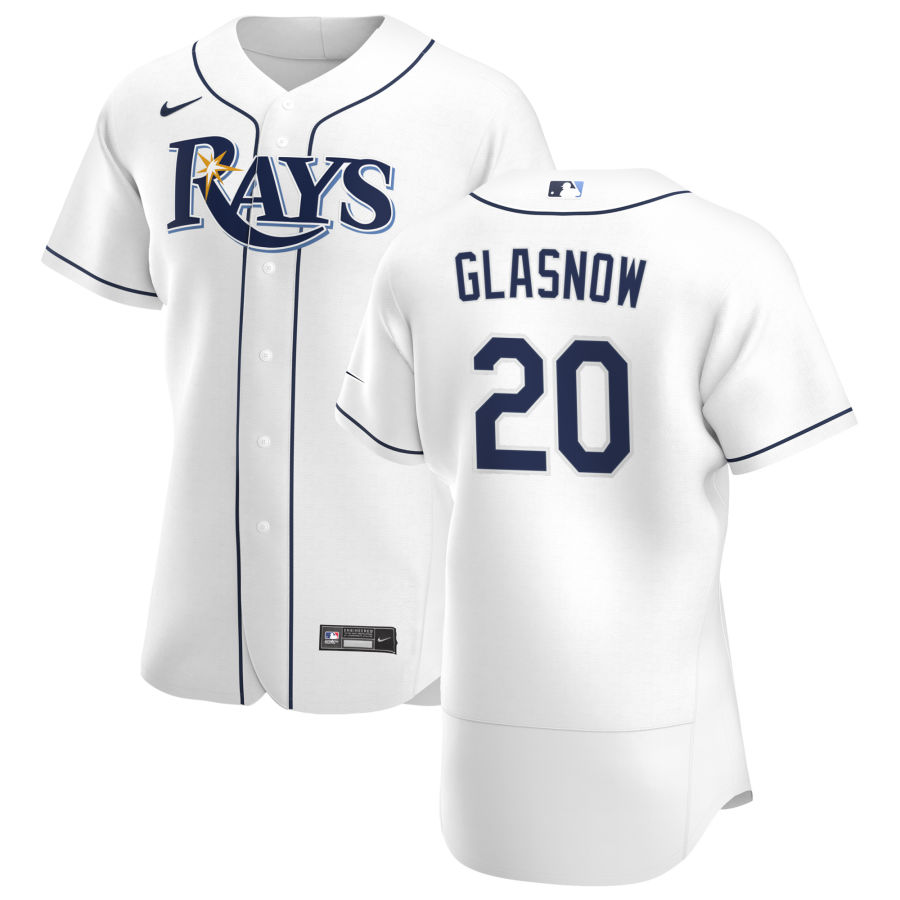 Tampa Bay Rays #20 Tyler Glasnow Men Nike White Home 2020 Authentic Player MLB Jersey